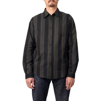 Lira Clothing Larkspur Stripe Flannel Button-Up Shirt, Black