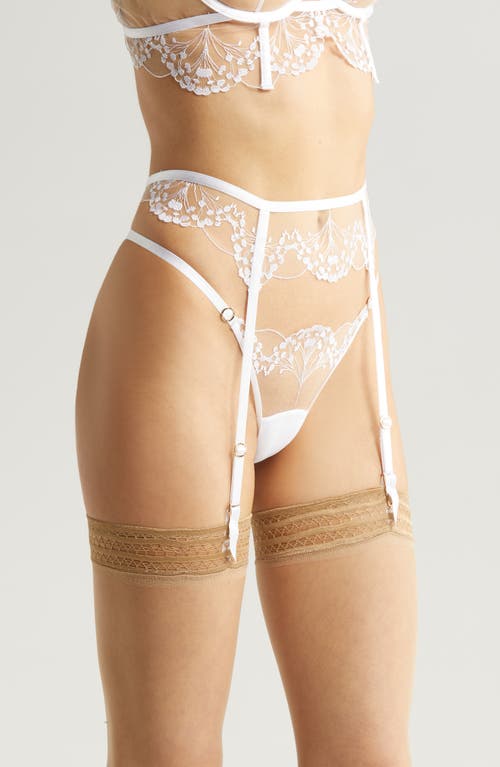 BLUEBELLA BLUEBELLA MARISA EMBROIDERED MESH GARTER BELT 