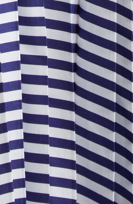 Shop Sacai X Thomas Mason Pleated Poplin Cargo Skirt In Navy Stripe