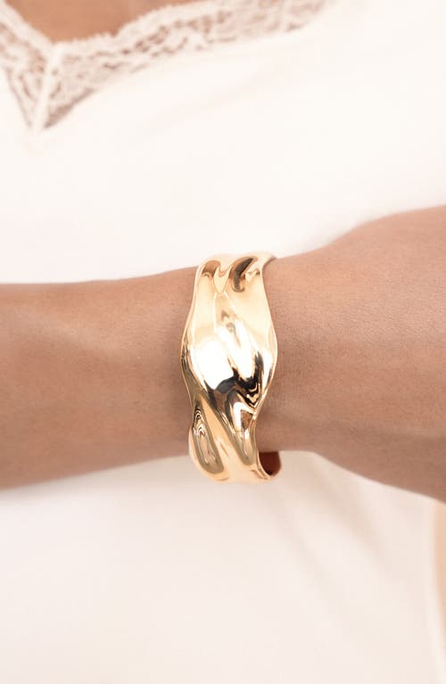 Ettika Wavy Metal Cuff Bracelet In Gold
