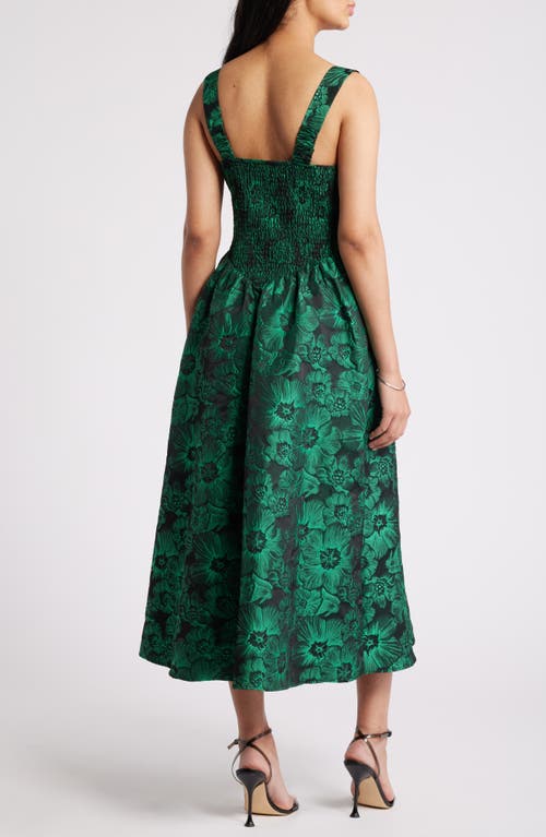 Shop Chelsea28 Sleeveless Brocade Midi Dress In Hunter Green