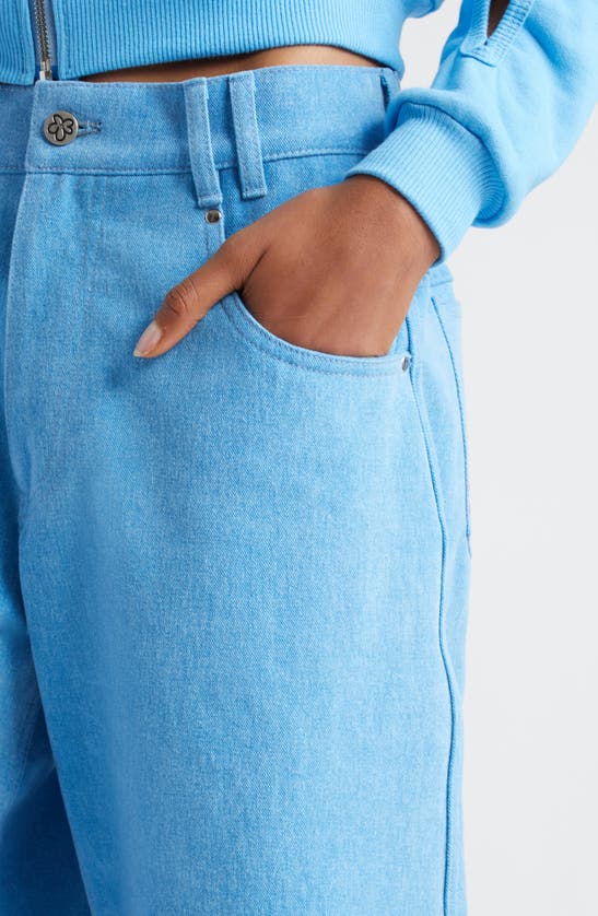 Marshall Columbia X Disney 'the Little Mermaid' High Waist Embroidered Denim Shorts In Blue