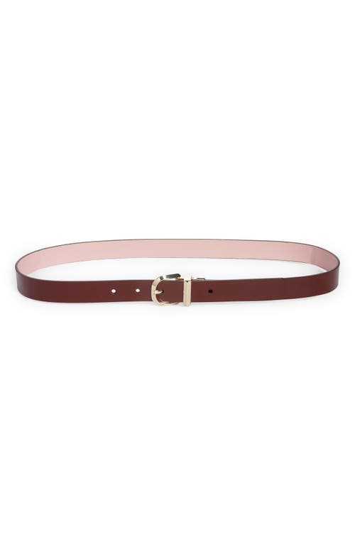 kate spade new york reversible leather belt in Dark Merlot/Evening Primrose