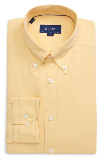 Eton Soft Casual Line Slim Fit Oxford Shirt In Yellow
