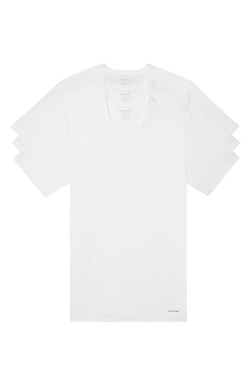Calvin Klein 3-Pack Slim Fit Cotton Crewneck T-Shirt White at Nordstrom,