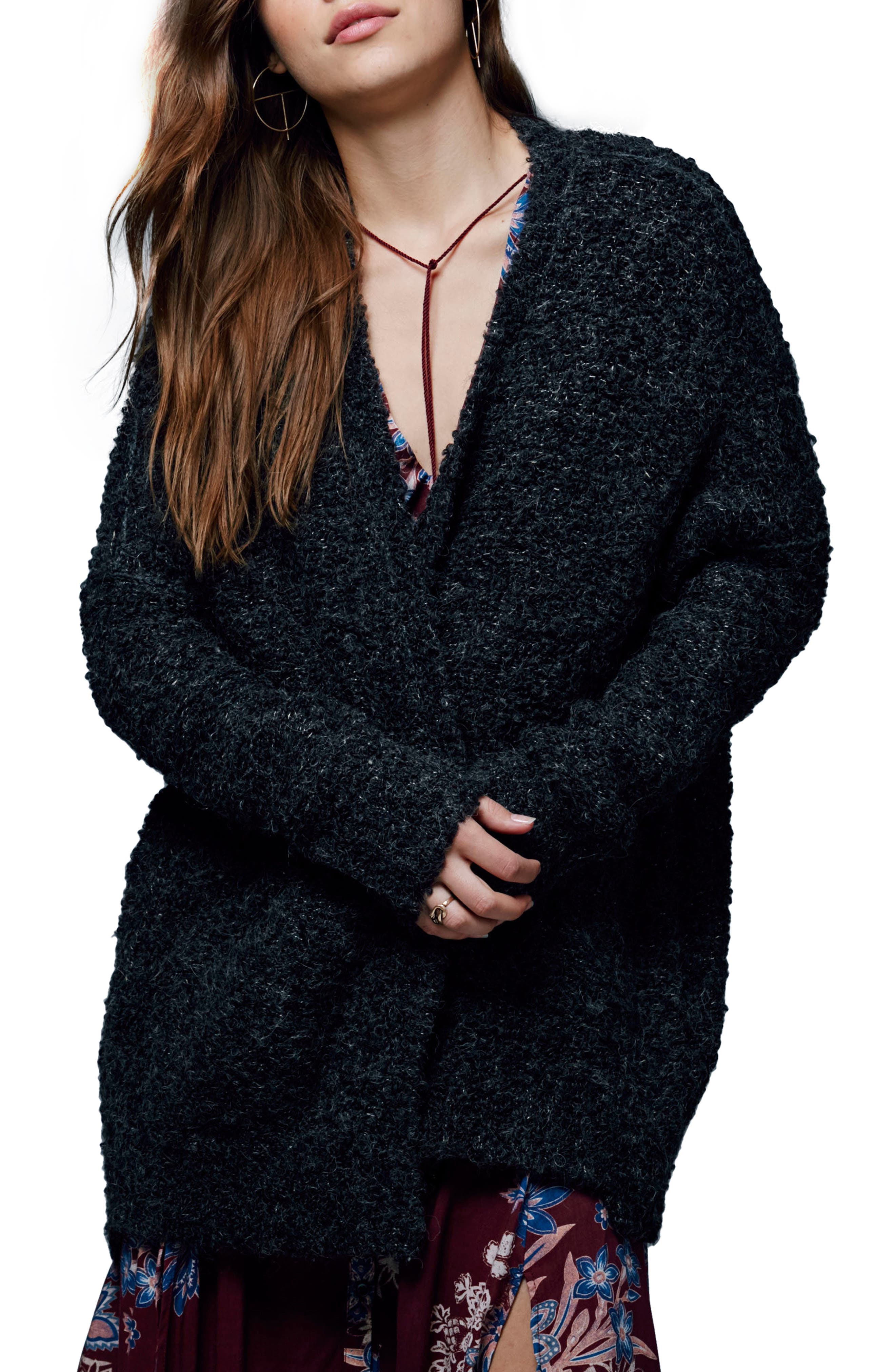 free people black cardigan