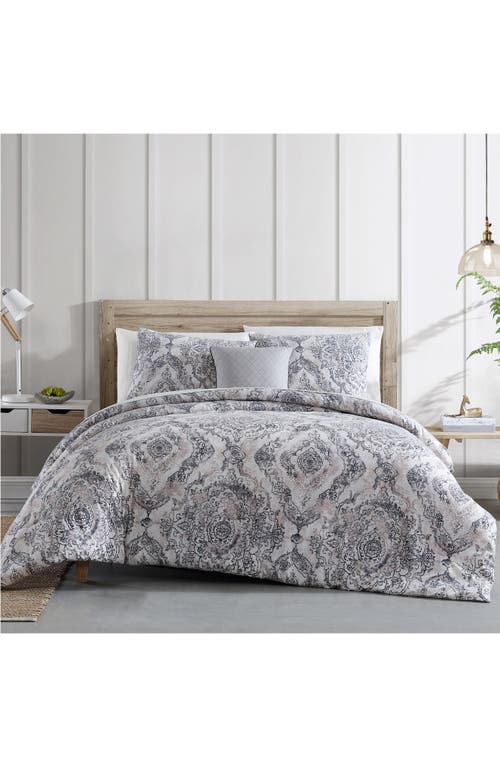 Shop Modern Threads Marissa Damask Print Microfiber 8-piece Comforter Set In White/grey