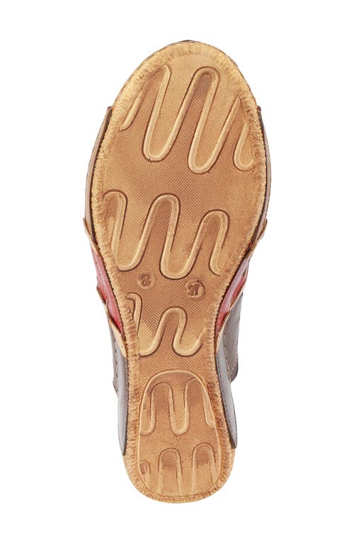 Spring Step Footy Wedge Sandal In Brown Multi