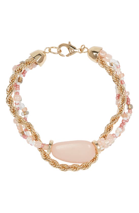 Melrose And Market Layered Beaded & Stone Bracelet In Blush Multi- Gold