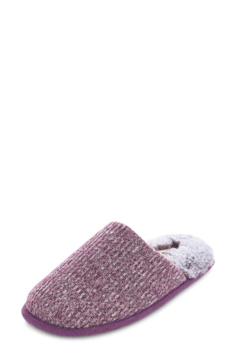 Aurora Knit Scuff Slipper with Faux Fur Lining