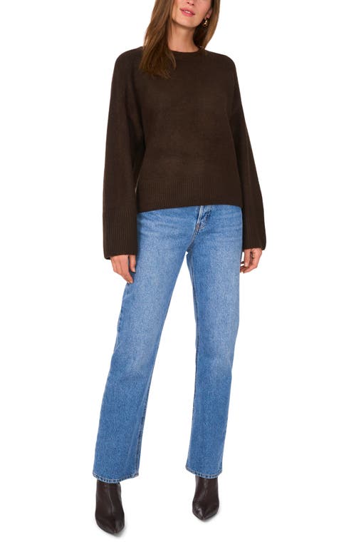 Vince Camuto Raglan Wide Sleeve Crewneck Sweater In Chocolate