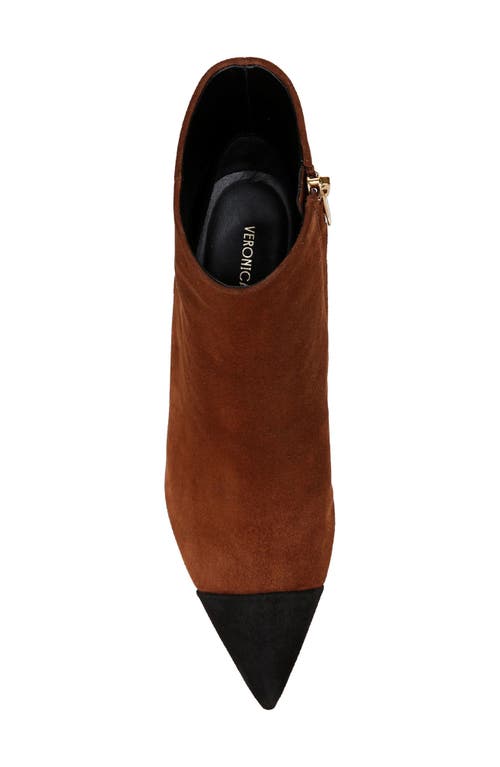 Shop Veronica Beard Lisa Pointed Cap Toe Bootie In Cedar/black