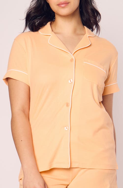 Shop Petite Plume Luxe Pima Cotton Short Pajamas In Orange