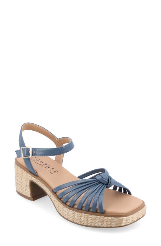 Shop Journee Collection Hally Espadrille Platform Sandal In Blue