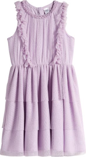 MESH RUFFLE DRESS