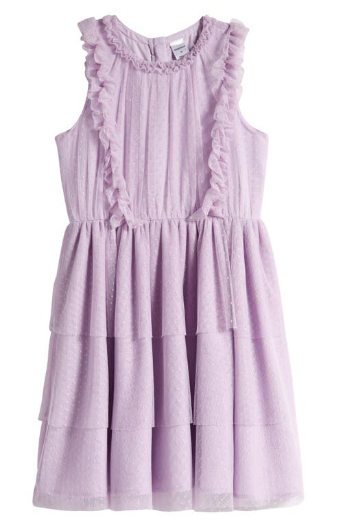 Nordstrom Kids' Mesh Ruffle Dress Purple Petal at Nordstrom,