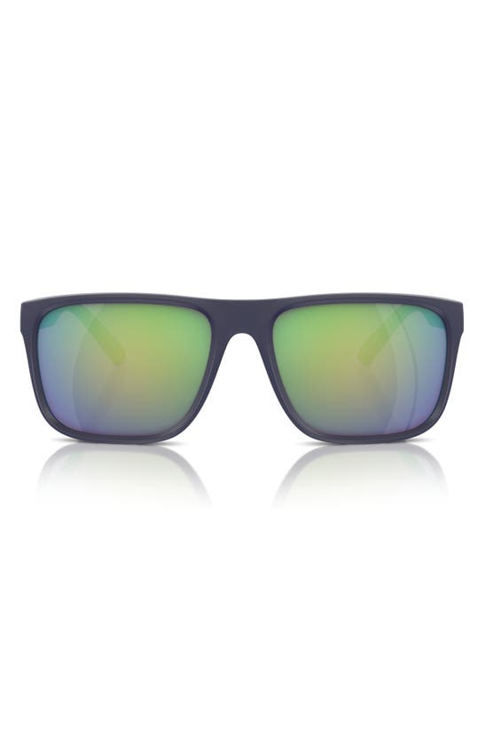 Shop Scuderia Ferrari 59mm Mirrored Square Sunglasses In Blue