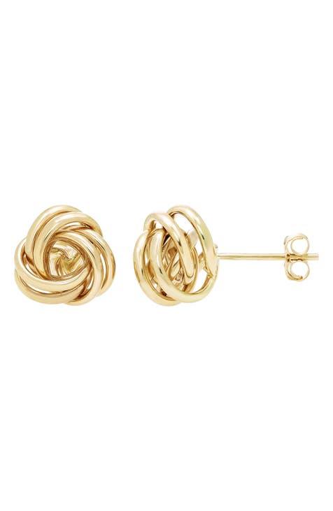 Interweaved Love Knot Stud Earrings in 14k Yellow Gold(12.7mm) main image 0