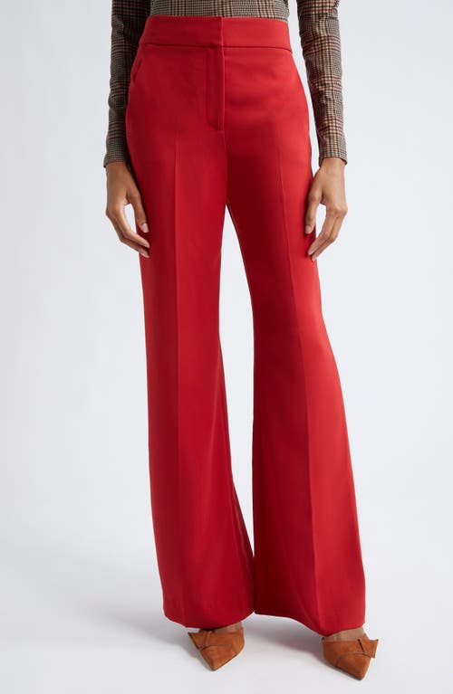 Shop Veronica Beard Lebone Flare Leg Pants In Crimson