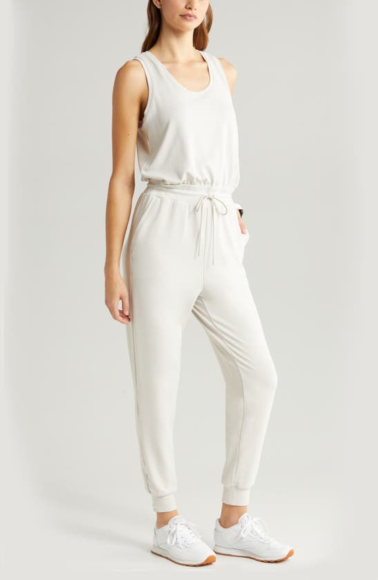 Shop Zella Lift Off Jumpsuit In Grey Moonbeam