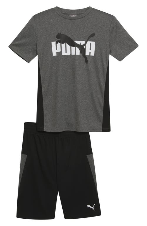 Shop Puma Kids' Performance T-shirt & Shorts 2-piece Set In Charcoal