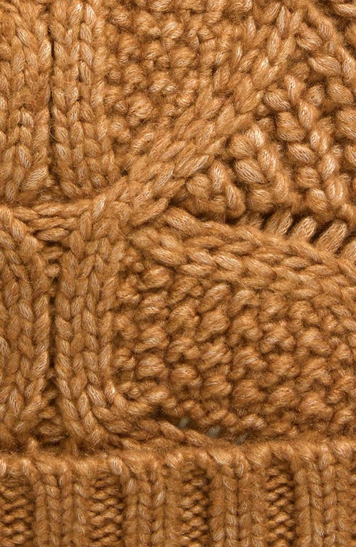 UGG UGG(R) FAUX FUR POMPOM CABLE KNIT BEANIE