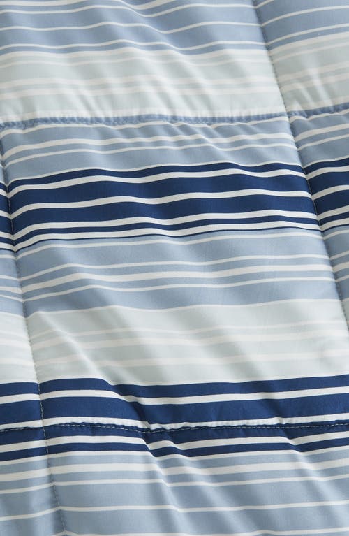 Woven & Weft Reversible Print Comforter Set In Blue Gradient Stripe Print