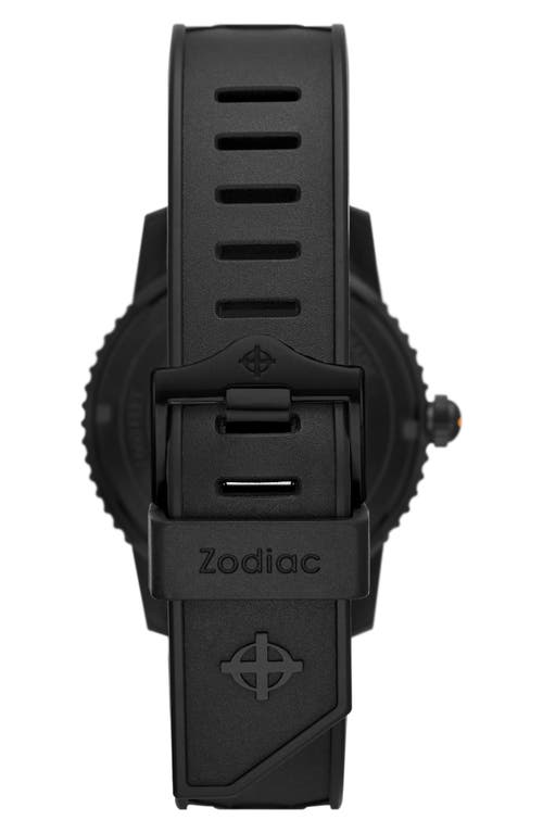 Shop Zodiac Super Sea Wolf Rubber Strap Watch, 40mm In Black