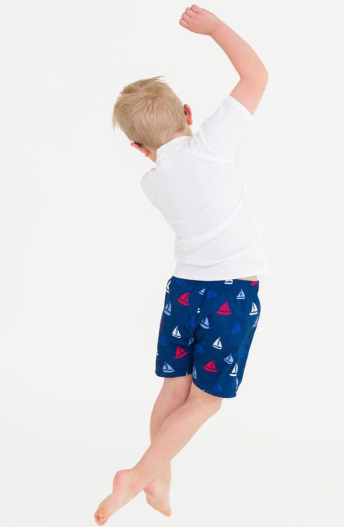 Ruggedbutts Kids' Sail Away Swim Trunks In Sail Away