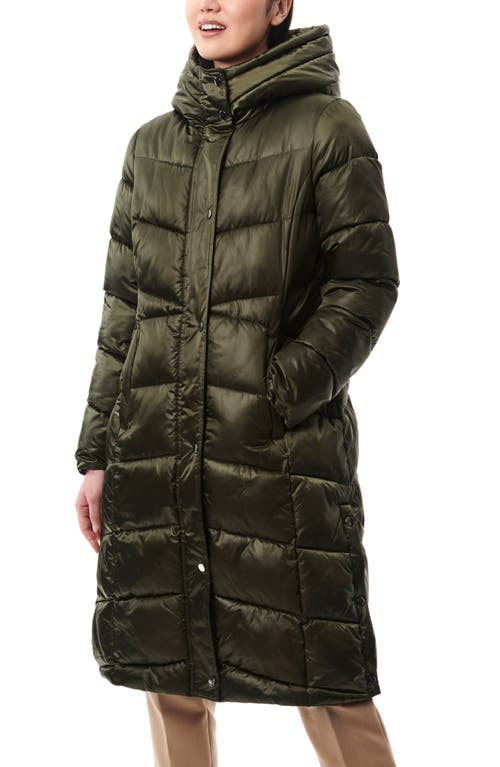 Bernardo Shiny Insulated Puffer Coat In Dark Green