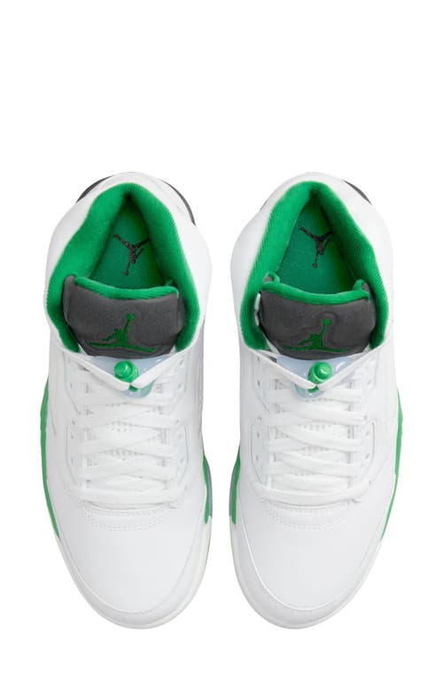 Shop Jordan Air  5 Retro Low Bluebird Sneaker In White/green/black