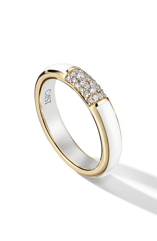Cast Iced Halo Stacking Ring in White/Gold at Nordstrom
