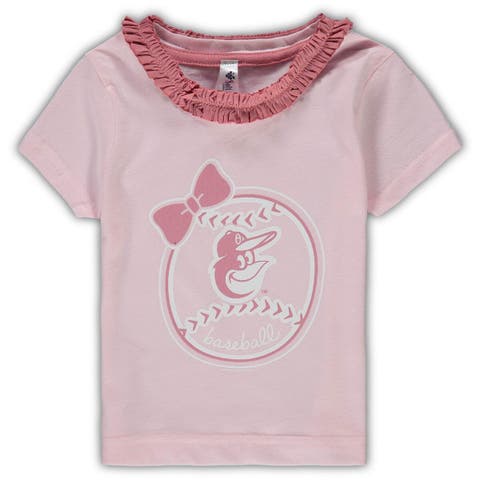 Girls Toddler Soft as a Grape Pink San Francisco Giants Ruffle T-Shirt