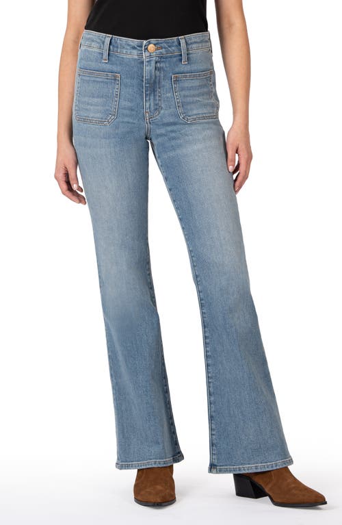 Shop Kut From The Kloth Ana High Waist Patch Pocket Flare Jeans In Deduct