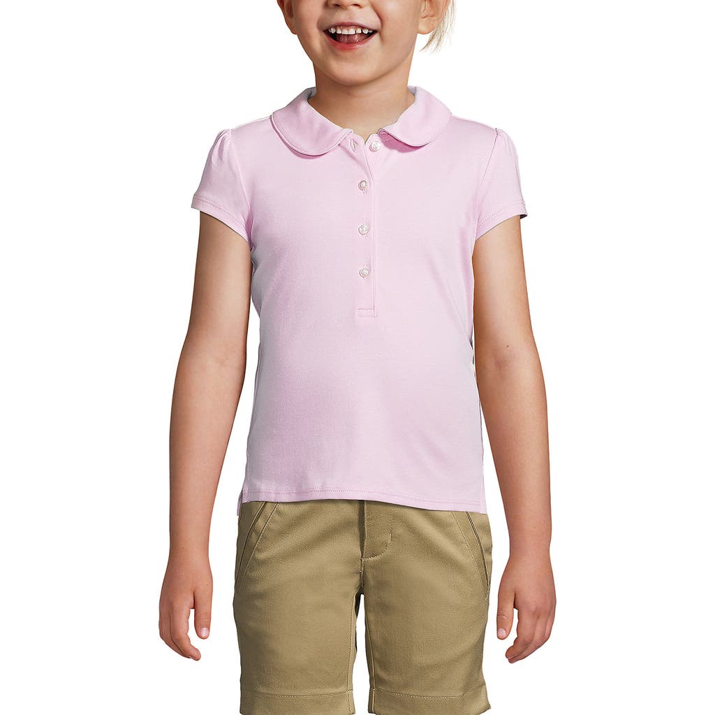 LANDS' END LANDS' END GIRLS SHORT SLEEVE PETER PAN COLLAR POLO SHIRT