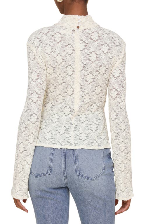 Shop Avec Les Filles Lace Turtleneck Top In Cream