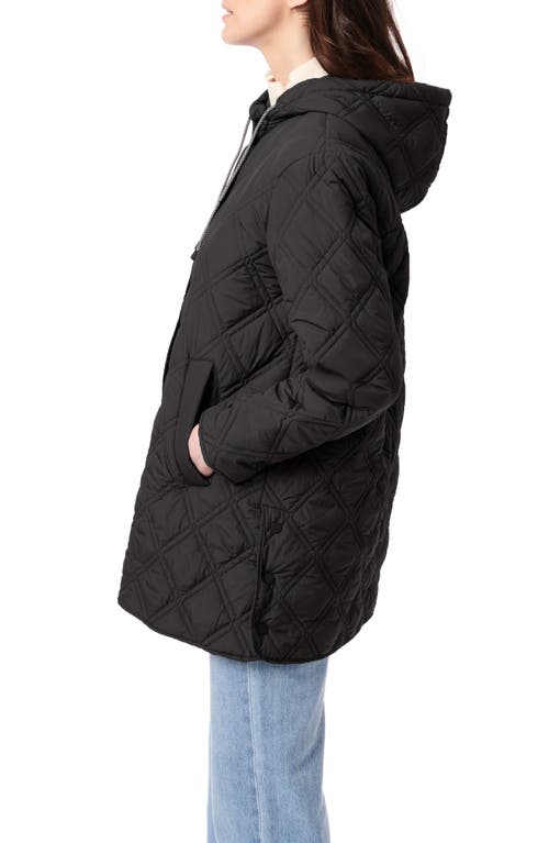 Bernardo Hooded Quilted Liner Jacket In Black