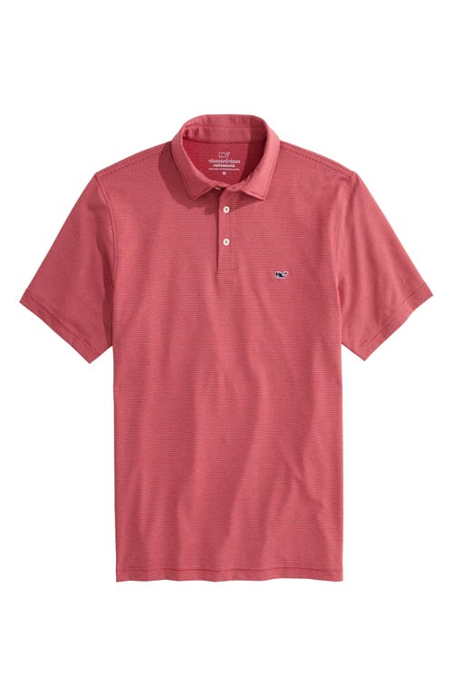 St. Jean Stripe Sankaty Performance Polo in Lighthouse Red