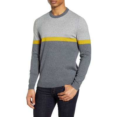 Ted Baker London Pushit Slim Fit Colorblock Crewneck Sweater