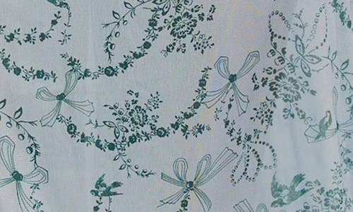 Free People Suddenly Fine Floral Print Cutout Lace Trim Nightgown In Blue Ribbon