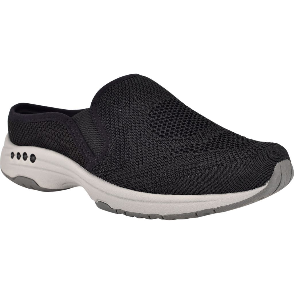 Easy Spirit Women's Takeknit Slip-on Mule Sneakers In Black/black/black Fabric