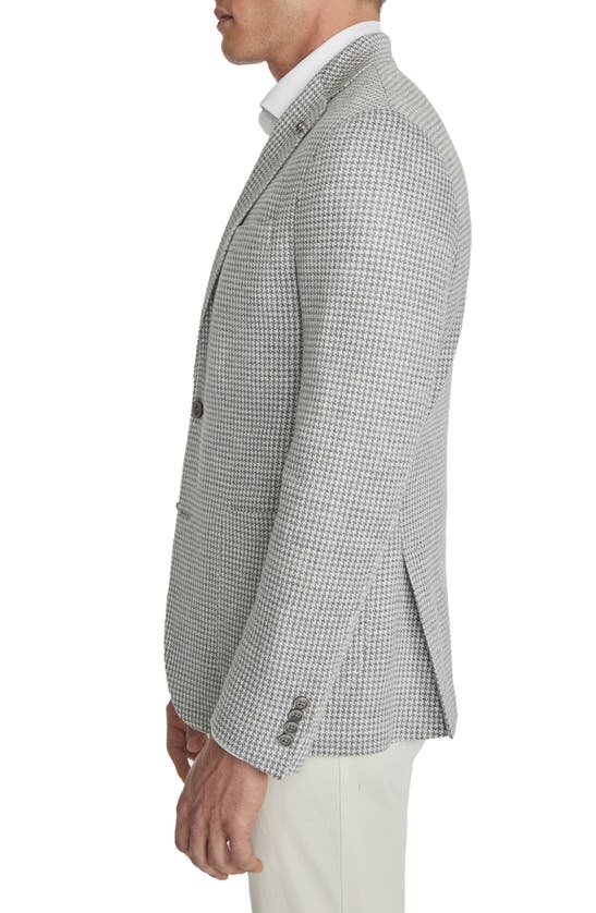 Jack Victor Queens Houndstooth Knit Linen Blend Sport Coat In Light Grey