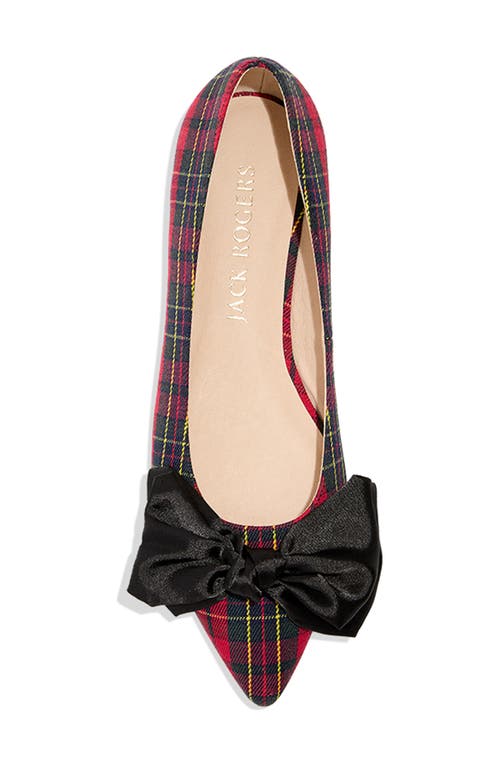 Shop Jack Rogers Debra Pointed Toe Flat In Red Plaid/black