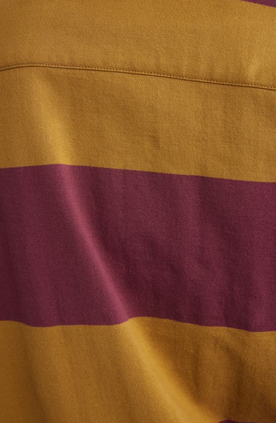 Shop Dries Van Noten Stripe Asymmetric Cotton French Terry Rugby Shirt In Mustard 203
