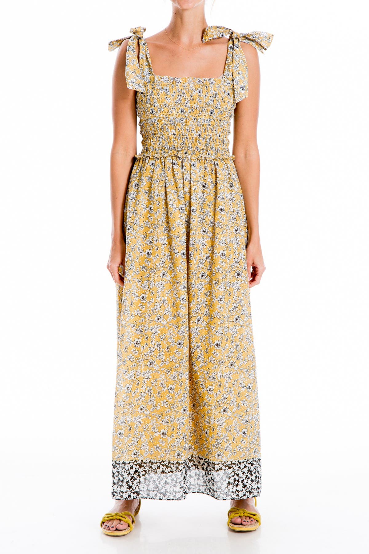 Max Studio | Floral Smocked Tie Strap Maxi Dress | Nordstrom Rack