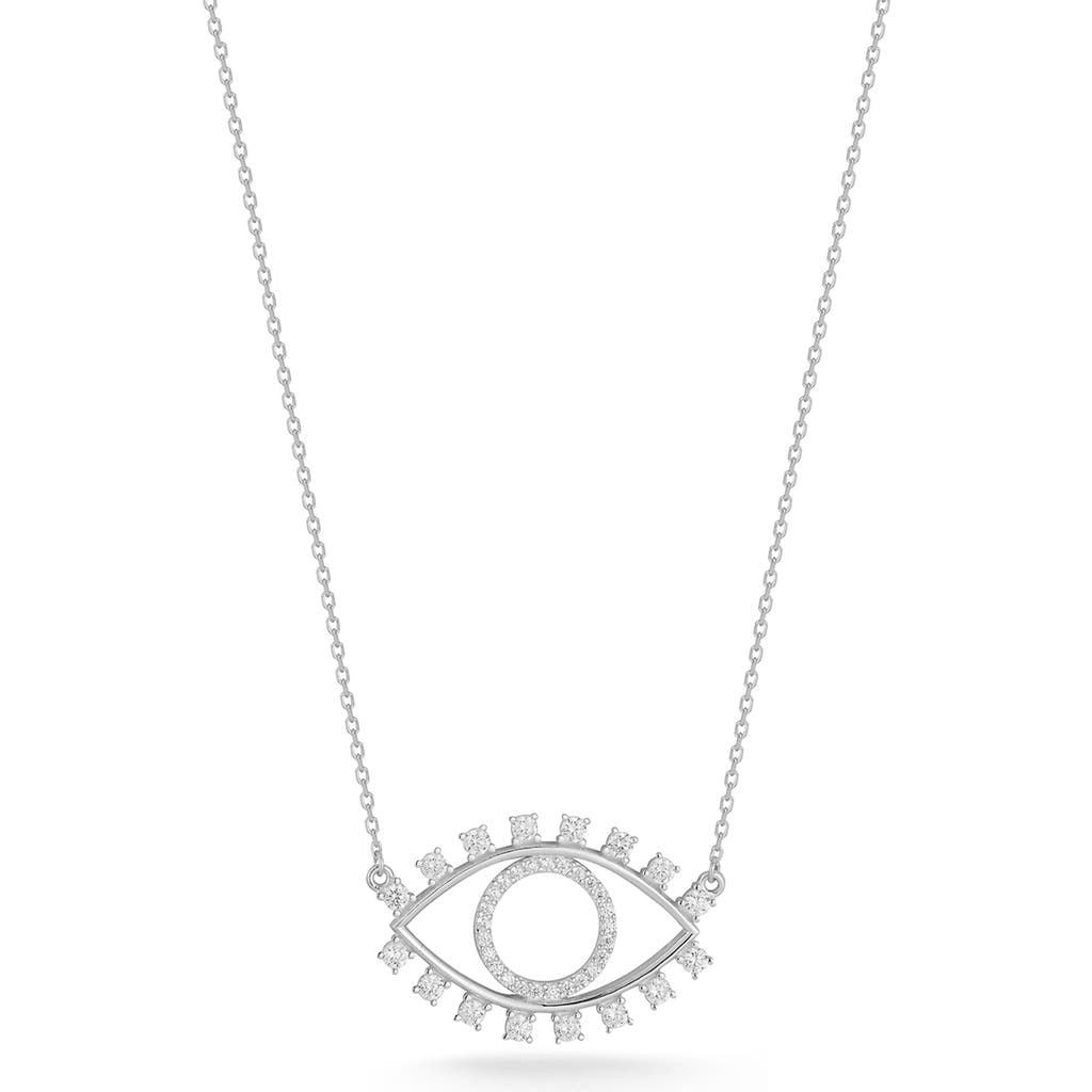 Sphera Milano Evil Eye Pendant Necklace In Silver