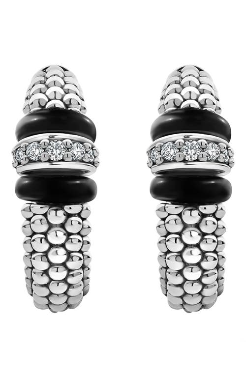 LAGOS Black Caviar Diamond Hoop Earrings at Nordstrom