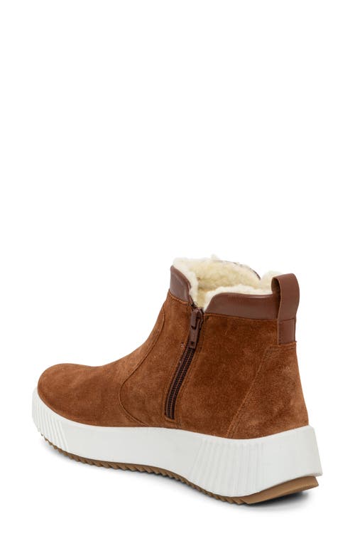 Ara Dahlia Waterproof Faux Fur Lined Sneaker In Brown