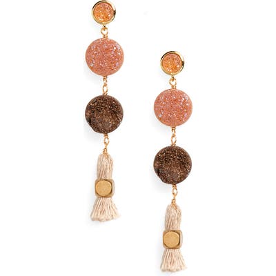 Panacea Drusy Tassel Earrings