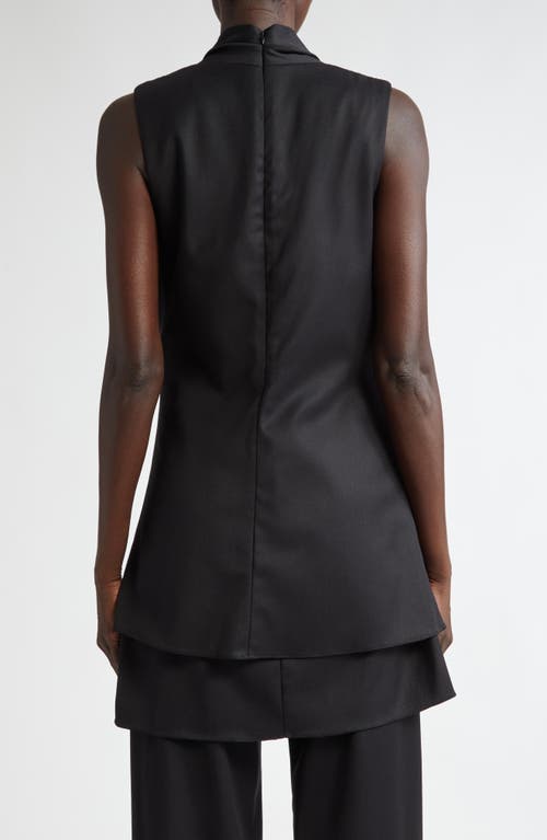 Shop Brandon Maxwell The Savie Twist Detail Layered Top In Black